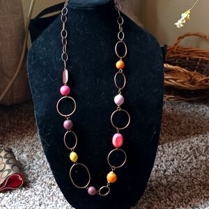 Wood beads vintage boho necklace.